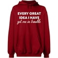 thumbnail image 2 of OXI Hoodie Sweatshirt - Every Great Idea I Have, Basic Casual Hoodie for Men's and Women Fleece Hoodie Long Sleeve - Antiquee Cherry Large, 2 of 3