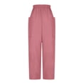 thumbnail image 5 of Lenpel Girls' Wide Leg Pants Baggy Elastic Waist Drawstring Casual Pants Trendy Loose Trousers with Pockets 5-14 Y, 5 of 7