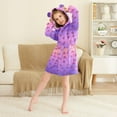 thumbnail image 3 of FORMRS Niños Bathrobe Unisex Hooded Robe Soft Plush Pajamas Sleepwear, Size 10-12T, Pixel Love, 3 of 7