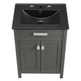 thumbnail image 6 of Modway Laguna 24" Modern Wood/Ceramic Bathroom Vanity in Gray/Black, 6 of 9