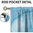 thumbnail image 5 of Renaiss Marble Texture Blackout Rod Pocket Curtains, Abstract Liquid Art Thermal Insulated Window Drapes for Bedroom, Dust-Proof Easy to Clean Curtains for Living Room Kitchen Dining-W42xL63in, 5 of 6