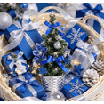 thumbnail image 4 of Mini Christmas Tree with Royal Blue Ornaments - 7.87" Artificial Tabletop Xmas Tree in Woven Basket, Small Holiday Decor for Desk & Window, 4 of 4