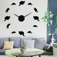 thumbnail image 3 of Cats and Mice Decorative DIY Wall Clock Kids Room Wall Art Frameless Mouse Design Mirror Effect Stickers Watch Housewarming Gift(Silver,47inch), 3 of 9