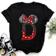 thumbnail image 3 of Ropa de verano de manga corta de Disney para niños, camisetas de algodón con estampado de letras de Minnie Mouse, camisetas de la AZ para niños, camisetas Y2k para niños y niñas, 3 of 5