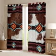 thumbnail image 2 of jejeloiu Brow White Cowhide Black Out Curtains,Rustic Cattle Hide Curtains Pack of 2 (42x63 Each),Country Farmhouse Lodge Bedroom Curtains For Adult,Luxury Bedroom Decor, 2 of 6