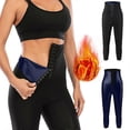 thumbnail image 2 of Pantalones de sudoración calientes, moldeador adelgazante con efecto sauna, pantalones cortos ajustados de cintura alta con hebilla para mujer, leggings moldeadores de cuerpo para gimnasio y fitness, 2 of 5