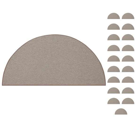 Furnish My Place Modern Indoor/Outdoor Commercial Solid Beige Rug, Modern Area Rug, Baby Nursery Mat, Pet-Friendly Carpet for Living Room, Playroom, Made in USA, 18" x 36" Half Round - Set of 20