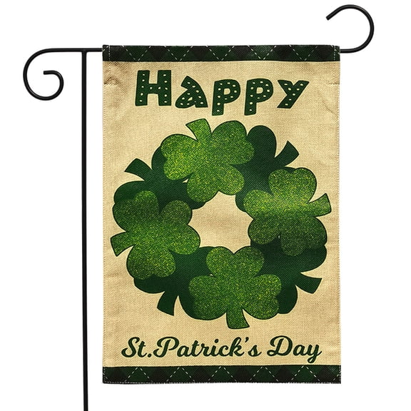 Briarwood Lane Happy St. Patrick's Wreath Burlap Garden Flag