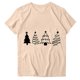 thumbnail image 4 of Navidad Mujeres Tops, Cuello Redondo Manga Corta Impresa Camiseta, Vintage Holiday Humor Tee Top, 4 of 4