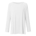 thumbnail image 4 of Oksale Womens Long Shirts Casual Crew Neck Shirt Loose Long Sleeve Blouses Solid Color Blouse Comfortable Tee Tops 2025, 4 of 5