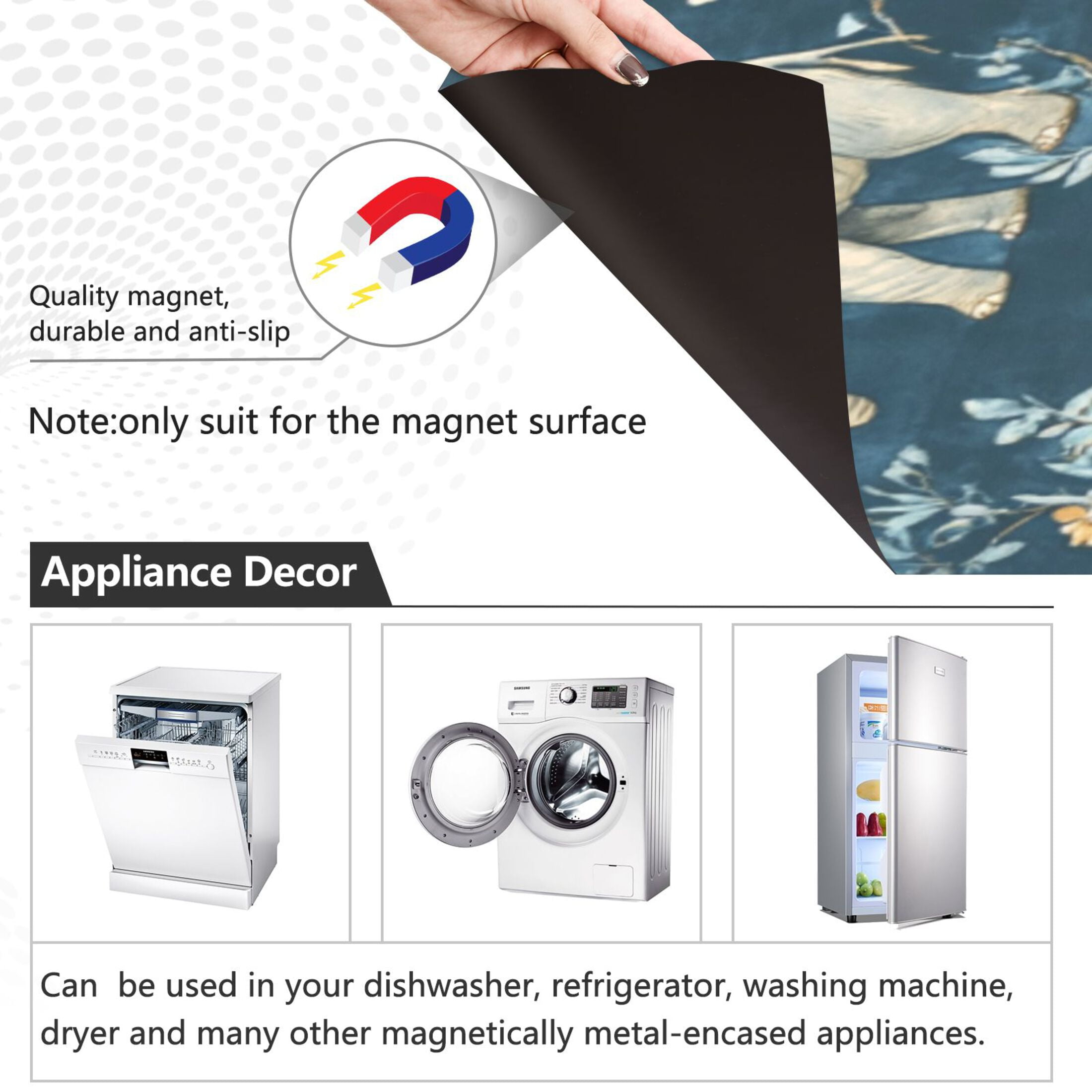 Dishwasher Magnetic Sticker 23x26 Inch Refrigerator Magnetic Sticker Washing Machine Magnetic Sticker Kitchen Panel Magnetic Sticker Home Decor Pretty Elephant