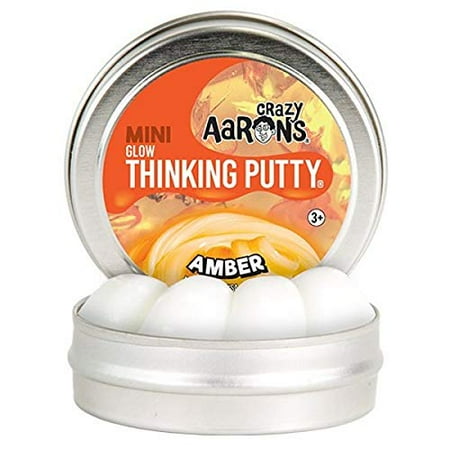 Crazy Aaron's Thinking Putty - Amber Glow-in-The-Dark, 2 inch | Walmart