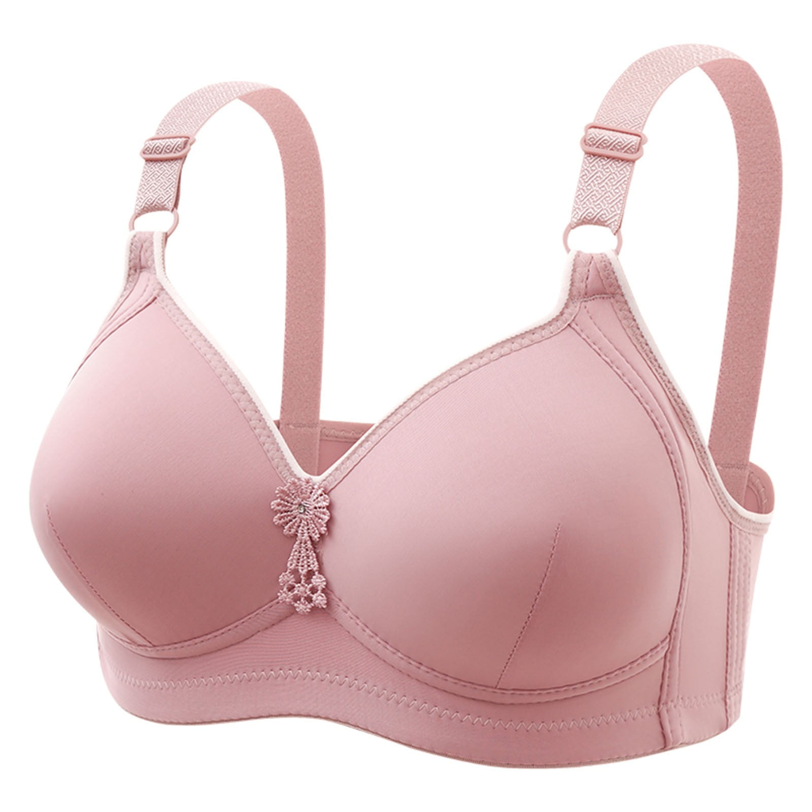 Bras for Women Sticky Bra Woman's Embroidered Glossy