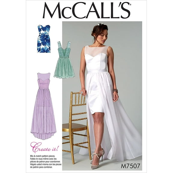 McCalls Misses Mix-&-Match Sweetheart Dresses-6-8-10-12-14