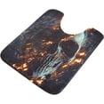 thumbnail image 5 of Dreamtimes 3D Dark Skull Glowing Fire Bath Mat for Bathroom Shower U Shape Toilet Rugs Contour Carpet Set, Fluffy Absorbent & Machine Washable, 2 Piece, 5 of 6