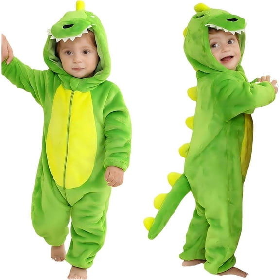 Unisex Baby Animal Onesie Flannel Hooded Romper for Infants Toddlers (0-3 Years) Winter Jumpsuit for Boys and Girls