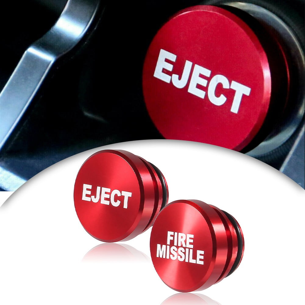 2Pcs Universal Fire Missile Eject Button Red Cigar Lighter Plug Car Cover  Accessories Easy Installation