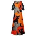 thumbnail image 5 of Vestidos Para Mujer Maxi Vestido Moda Verano Estampado Casual Cuello Pico Encaje Cosplay Manga Corta Vestido Largo Odeerbi ODB148349, 5 of 5
