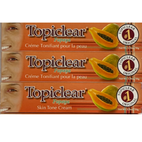Topiclear Papaya Skin Tone Cream Tube 1.76oz (Pack of 3)