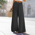 thumbnail image 4 of QATAINLAV Wide Leg Pants for Women Drawstring Elastic Waist Casual Lounge Trousers Solid Color Loose Fit Flowy Palazzo Pants with Pockets Streetwear Gray XXL Ofertas en Walmart, 4 of 7