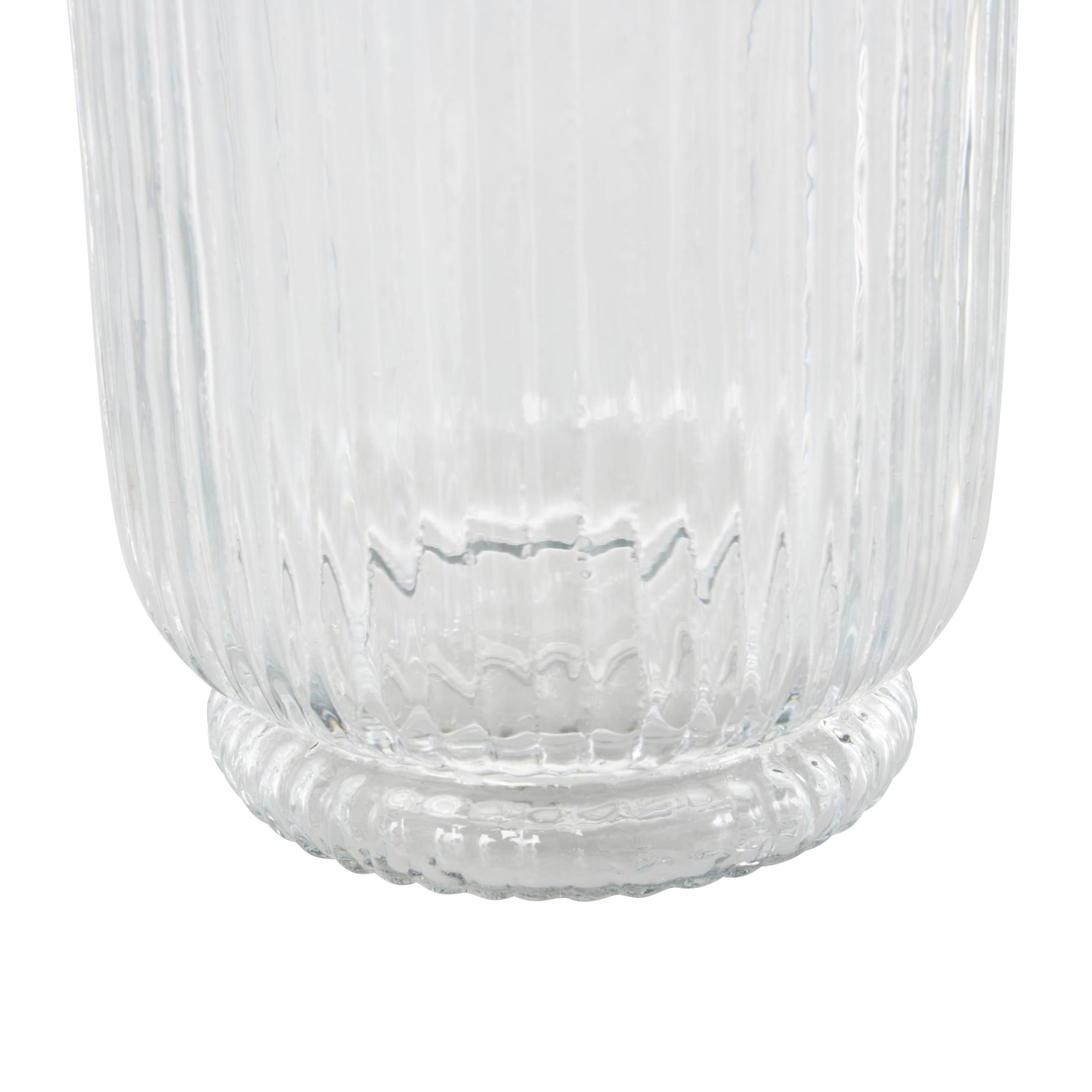 DecMode 8" Ribbed Glass Vase