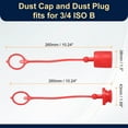 thumbnail image 2 of Uxcell 4 Set 3/4 ISO-B Hydraulic Hose Male Dust Cap & Female Plug Cover, Red, 2 of 7