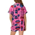 thumbnail image 4 of 4th of July Girls Silk Pajamas 10-11 Years 2 Pcs Pajama Set for Toddler Cute Cartoon Clothes Comfy Fit Nightwear 2pcs Kids Summer Trendy Sleepwear Clothes Set, 4 of 4