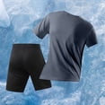 thumbnail image 4 of CHUMUD 2 Piece Sets for Men Dry Fit Crew Neck Short Sleeve T Shirts and Eastic Waisted Shorts Workout Clothes Athletic Set Basketball Football Running Gym Summer Outfits (Avail for Big and Tall), 4 of 7