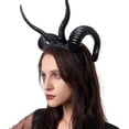 thumbnail image 4 of Diadema de cuernos de diablo negros de Halloween, cuernos para cosplay, diadema de cuernos para Halloween, accesorios de disfraz de cosplay, 4 of 5