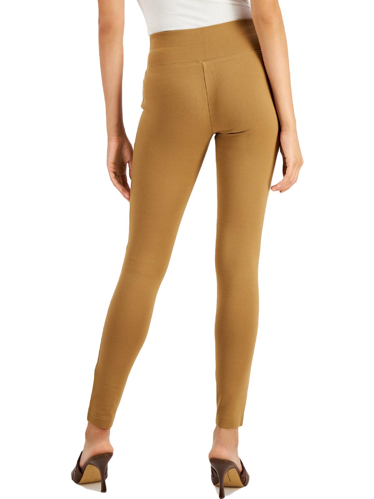 INC Womens Faux Leather Ankle Pants Tan 14