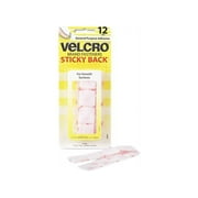 VELCRO Sticky Back Hook and Loop Square Fasteners, 7/8", White, 0.1 lb
