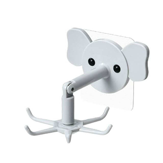 Cqxid Hooks Under $5 Non-marking Plastic Powerful Kitchen Shelf Multifunctional Rotation No Perforation Rotation Retractable Six Hooks
