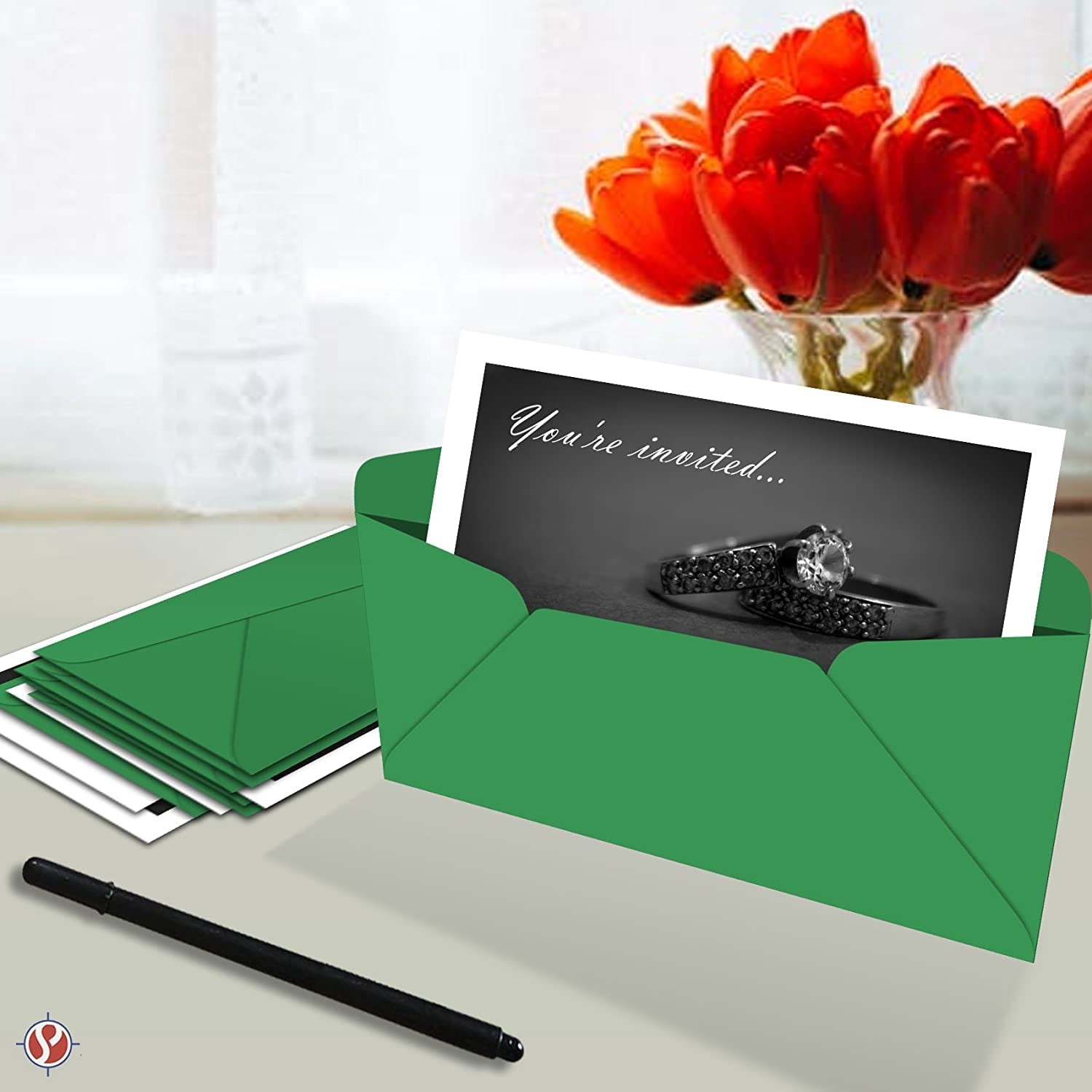 Green #10 Business Color Mailing Envelopes | 4 1/8 X 9 ½ inches | 24lb Bond Bright Color Paper (90 GSM) | 50 Envelopes Per Pack