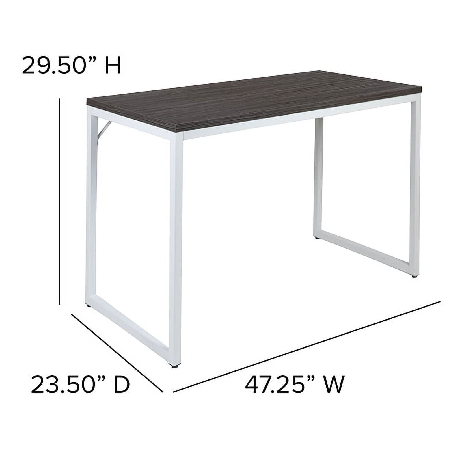 Flash Furniture Tiverton Industrial Modern Desk - Commercial Grade Office Computer Desk and Home Office Desk - 47" Long (Rustic Gray/White)