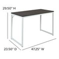 thumbnail image 2 of Flash Furniture Tiverton Industrial Modern Desk - Commercial Grade Office Computer Desk and Home Office Desk - 47" Long (Rustic Gray/White), 2 of 5