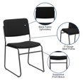 thumbnail image 5 of Flash Furniture HERCULES Series 500 lb. Capacity High Density Black Fabric Stacking Chair with Sled Base, 5 of 12