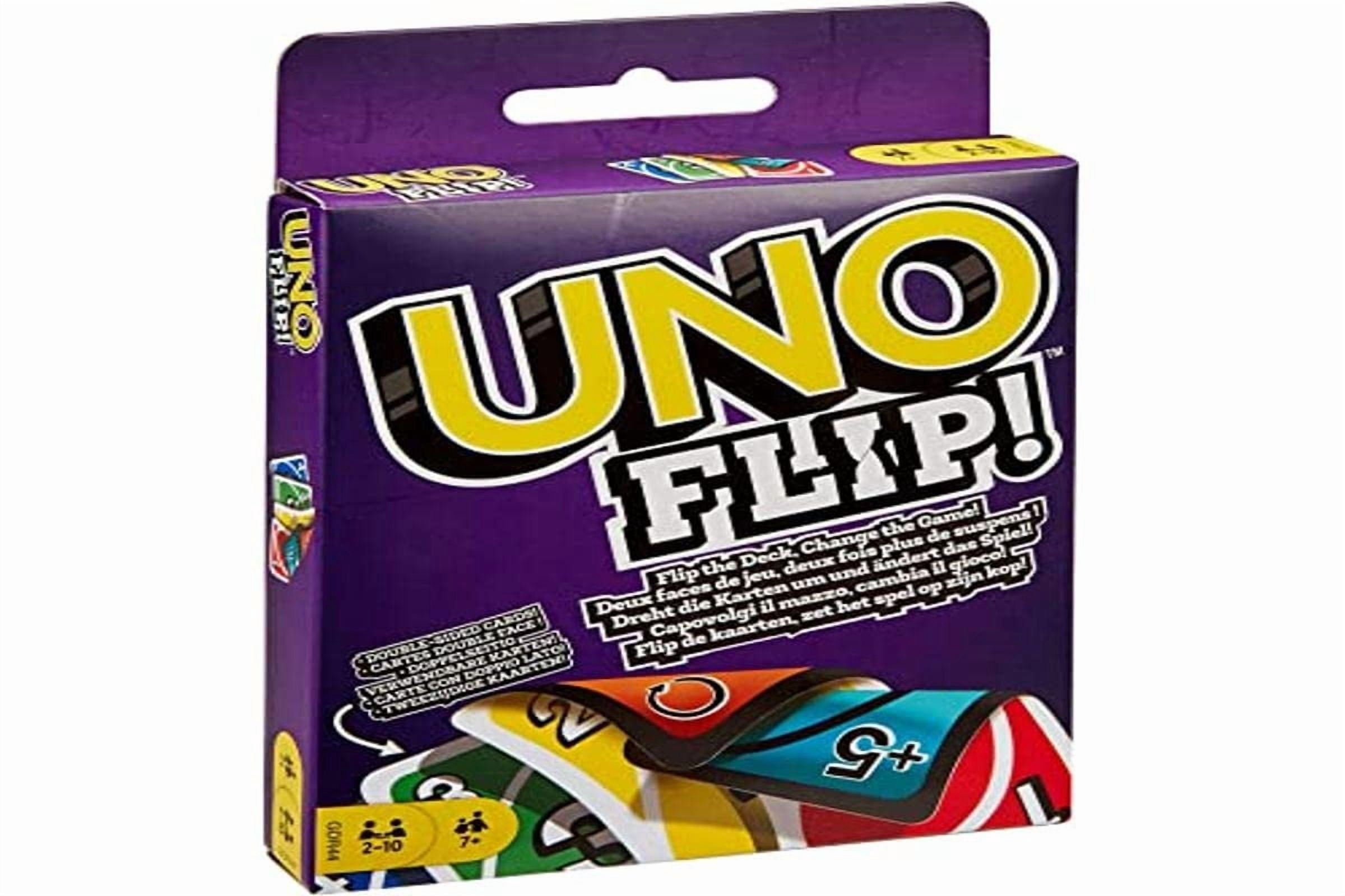 Mattel Uno Flip Side + Phase 10 Card Game, Multicolour + Skip-Bo Card Game - Set Of 3 Toys, Rummy Type Card Game With A Challenging & Exciting Twist