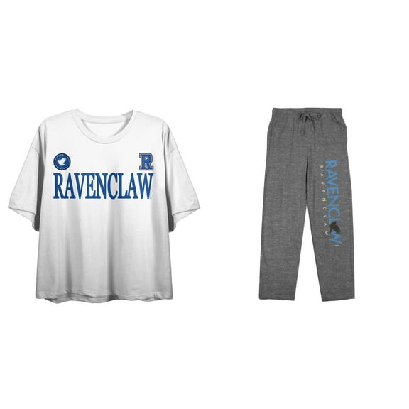 Harry Potter Ravenclaw Ladies Sleep Set and Short Sleeve Tee and Jogger Pants-XS