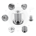 thumbnail image 3 of 4 Piezas Pata Para Labg Sofá Acero Redonda 10cm Cromo C/tornillos Plata, 3 of 4
