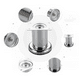thumbnail image 3 of 4 Piezas Pata Para Belug  Sofá Acero Redonda 10cm Cromo C/tornillos Plata, 3 of 4