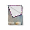 thumbnail image 2 of Peace Soft Flannel Fleece Throw Blanket, Japanese Candle Relaxing Environment Cherry Blossoms Inspirations Image, Cozy Plush for Indoor and Outdoor Use, 50" x 70", Lavender Pink Blue, by Ambesonne, 2 of 6