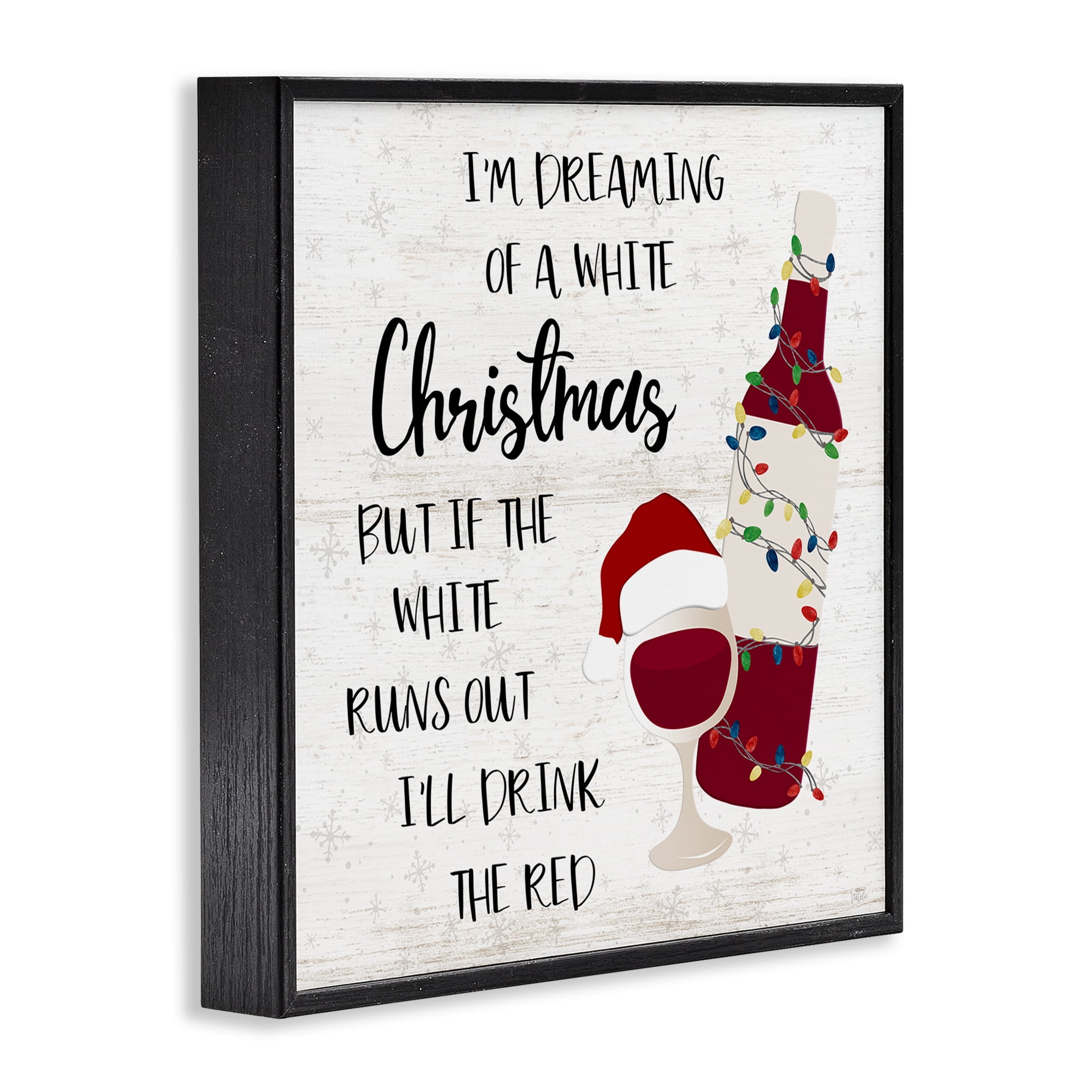 Stupell Industries Drink The Red Christmas Holiday Painting Black Framed Art Prints Wall Art, 17 x 17