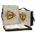 thumbnail image 3 of FOR U DESIGNS Cross Sunflower Butterfly Bible Cover for Women Men Portable Leather Church Bible Study Bags and Totes Size M Christian Bible Case Bag Book Carrying Case Bible Accessories, 3 of 7