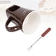 thumbnail image 5 of Taza De Fondue, Cerámica Chocolate Derretido Taza De Fondue Taza Derretida Tazas De Chocolate Con Horquilla Para Helado Mantequilla De Queso, 5 of 7