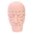 thumbnail image 2 of Cabeza de entrenamiento de facial profesion para salón de cosmetología, pestañas, práctica de maquillaje, modelo de maniquí con shamjiam Cabeza de entrenamiento de masaje, 2 of 9