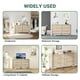 thumbnail image 4 of Yeshouse Cómoda de 6 cajones para el dormitorio, cómoda de ratán Natural con asas de Metal de oro, cajoncasa de campo con 5 patas fuertes para la sala de estar, pasillo, entrada, 4 of 7