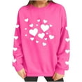 thumbnail image 5 of Ailaofu Women Valentine's Sweatshirt Love Heart Print Pullover Tops Loose Casual Cute Valentines Gift Long Sleeve Sweatshirt, 5 of 7