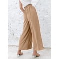 thumbnail image 3 of adviicd Casual Pants For Women Loose Fit With Pockets Cargo Pants Women Women's Elastic High Waist Light Weight Loose Casual Wide Leg Trousers Long Pants with Pocket Khaki M, 3 of 4