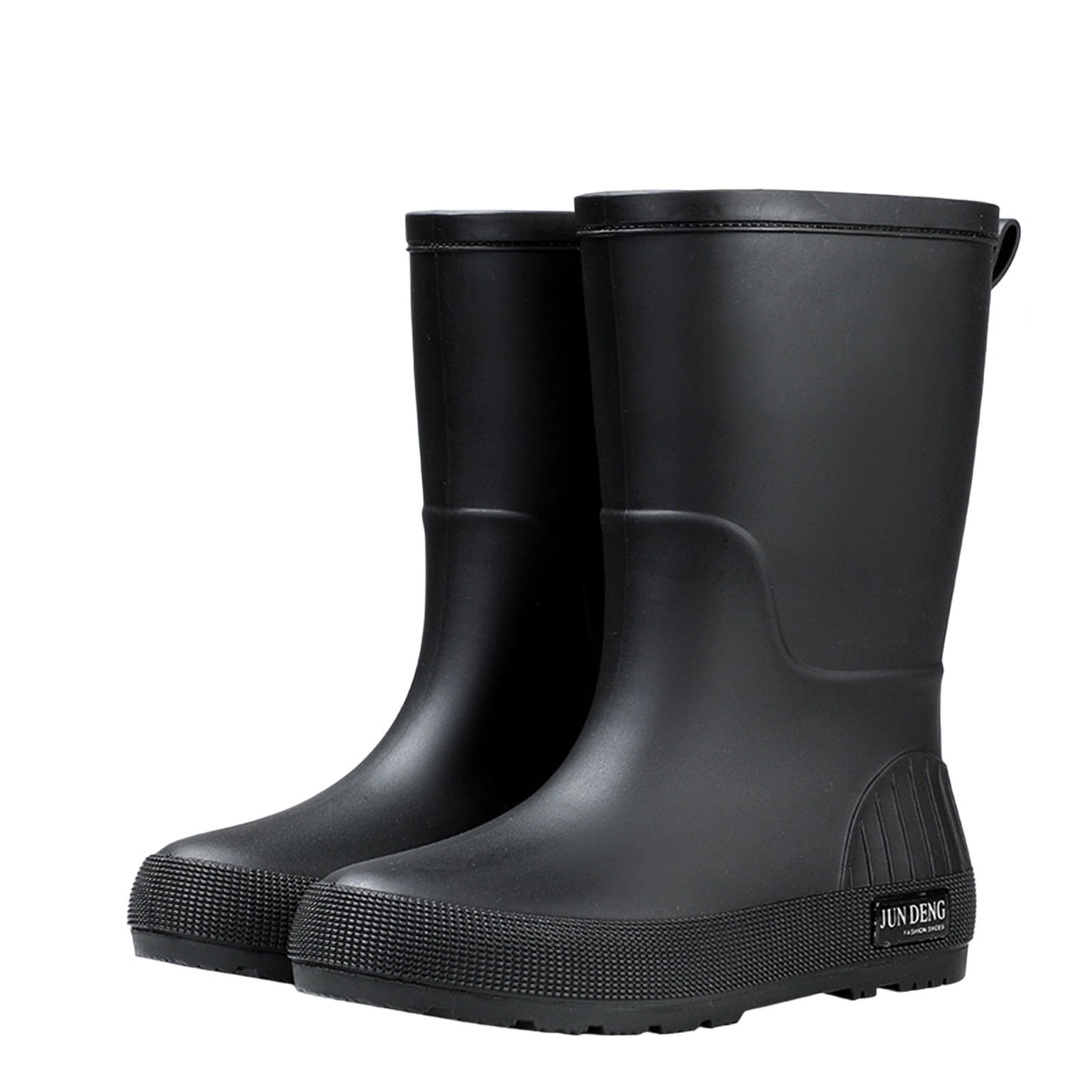 Wdhugt Women Mid-Calf Rain Boots Casual Versatile Cool Eye-Catching Waterproof Trendy Outdoor Fall Winter Comfortable Height-Increasing Heel Material Pvc Size 6.5 Us Foot Length 10.04 Inch
