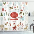 thumbnail image 1 of Ambesonne Christmas Shower Curtain, Xmas Elements Design, 69"Wx84"L, Multicolor, 1 of 3